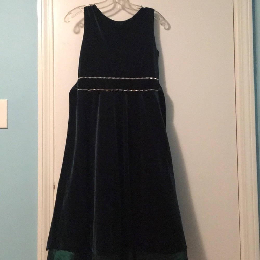 Dark green velvet dress
